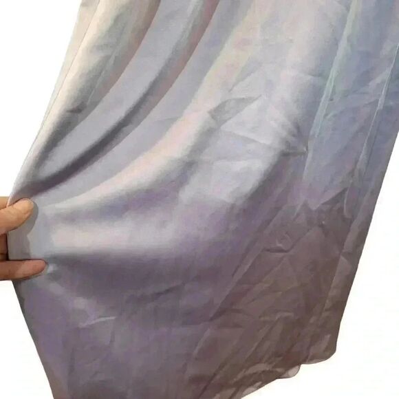 BCBG MAXAZRIA Women's Lavender Acrylic/Poly Satin Long Halter Spaghetti Strap Dr - Picture 4 of 9